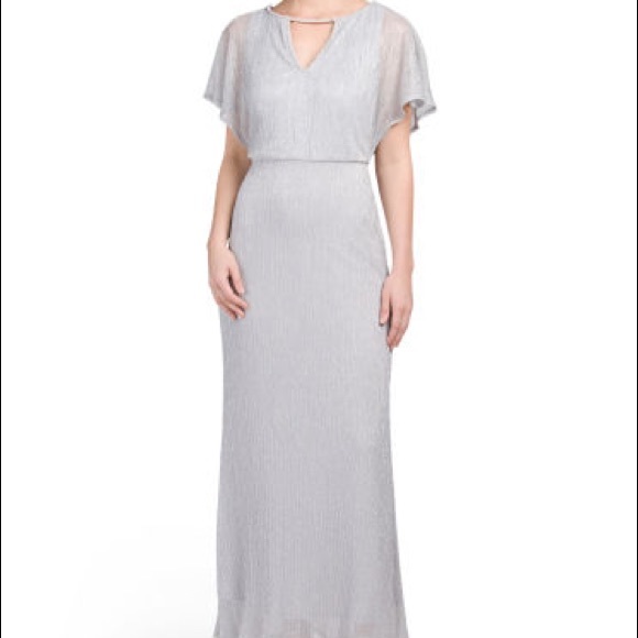 Silver evening gown - Picture 1 of 8